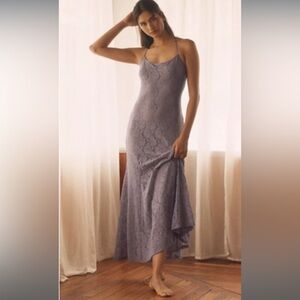 BNWT Elegant Lavender Lace Maxi Dress Size L
